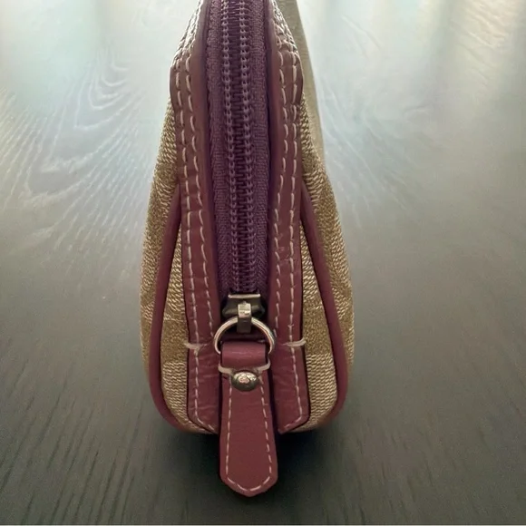 COACH Signature Pouch Cosmetic Pouch Small Item Case PVC - Picture 6 of 8